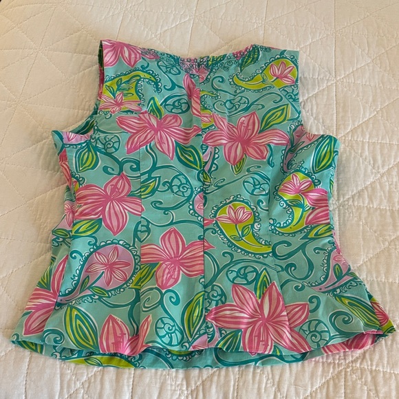 Lilly Pulitzer Pink and Green Swirl Top - Picture 5 of 7